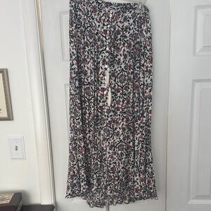 Cynthia Rowley Floral A-Line Skirt - Red, Blue, White